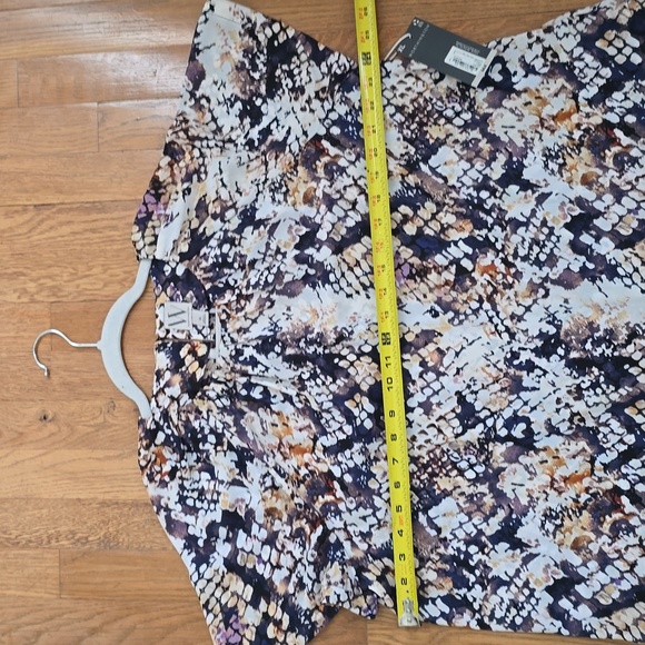 WORTHINGTON BRAND WOMEN'S PURPLE & WHITE SHORT SLEEVE BLOUSE SIZE XL - Picture 10 of 14